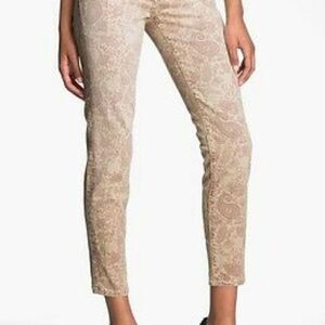 Current/Elliott The Stiletto Skinny Crop Jeans in Paisley Khaki